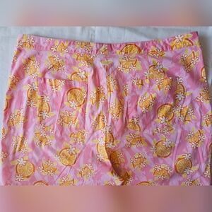 Lilly Pulitzer Pink and Yellow Floral Women's Shorts Sz 14
